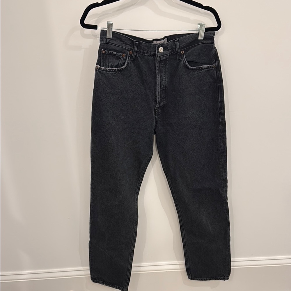 Agolde Black Straight Jeans Versatile Style